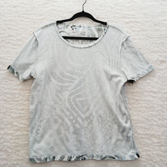 T-Shirt Size L Black White Animal Mob Wife Glam Luxe Y2K Revival Zebra Casual - Picture 7 of 11